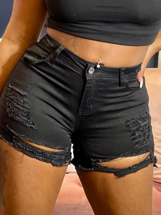 Black Distressed Shorts-Abundance Junky Stylish Clothing Boutique for Women