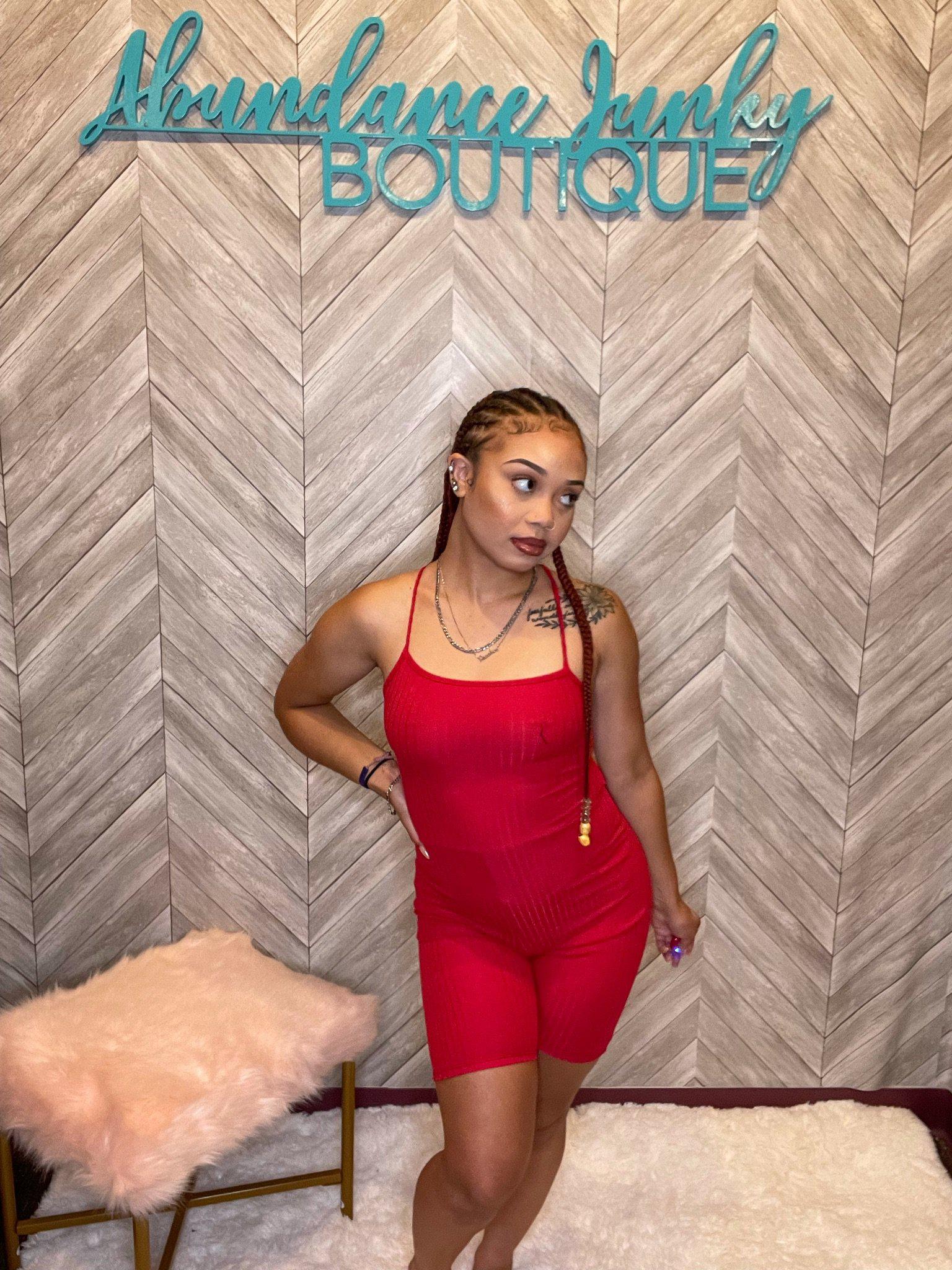 Cross Me Romper Red-Abundance Junky Stylish Clothing Boutique for Women