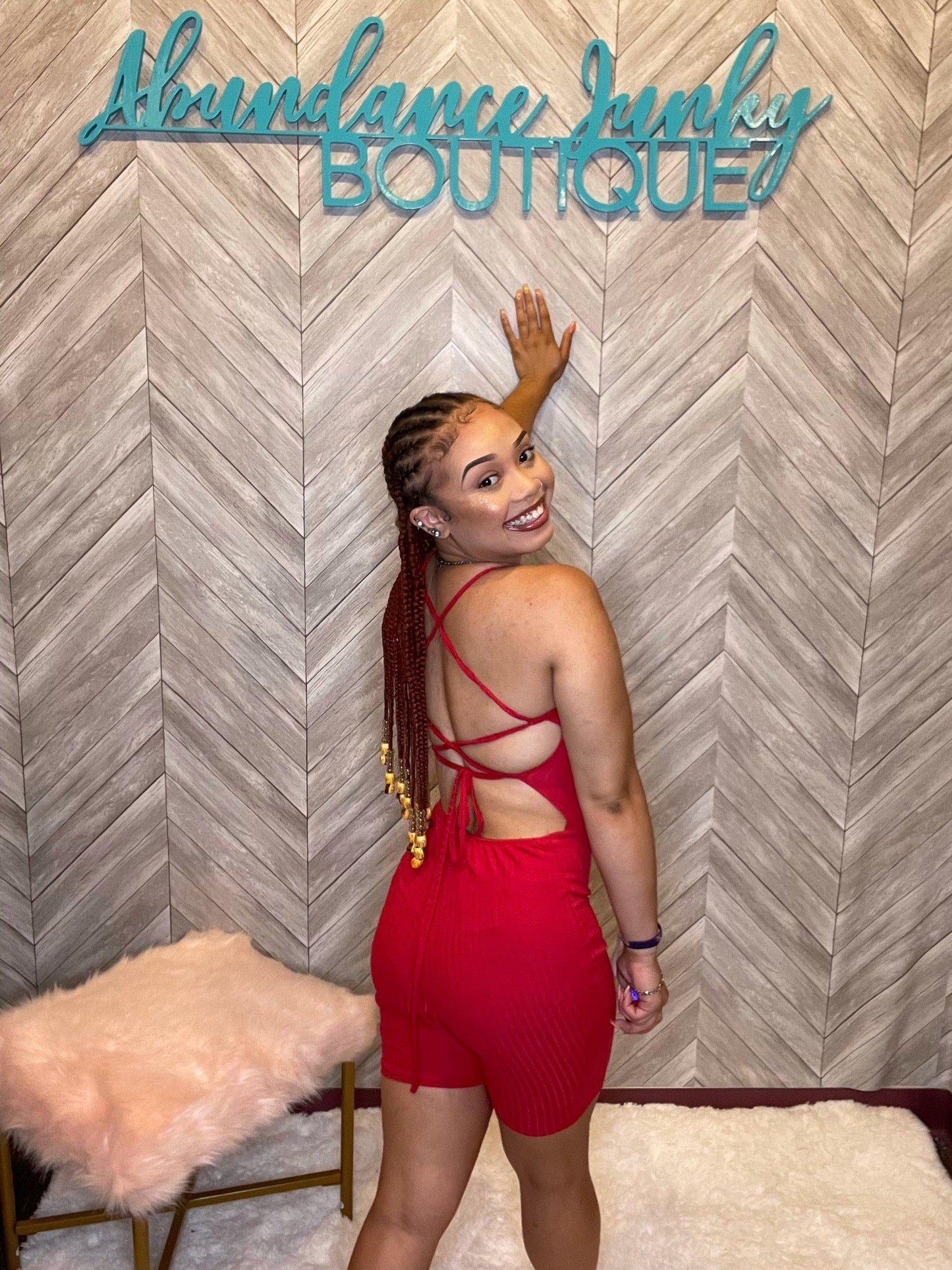 Cross Me Romper Red-Abundance Junky Stylish Clothing Boutique for Women