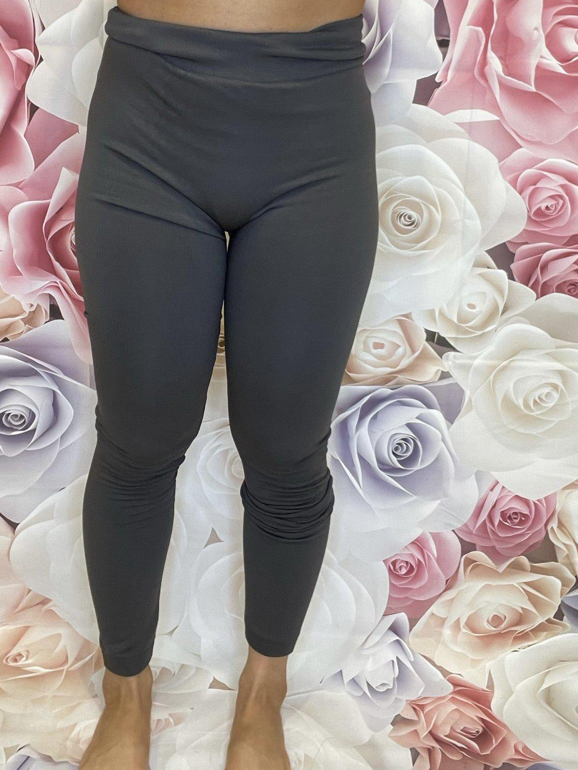 Fleece Leggings Grey-Charcoal Grey-Abundance Junky Stylish Clothing Boutique for Women