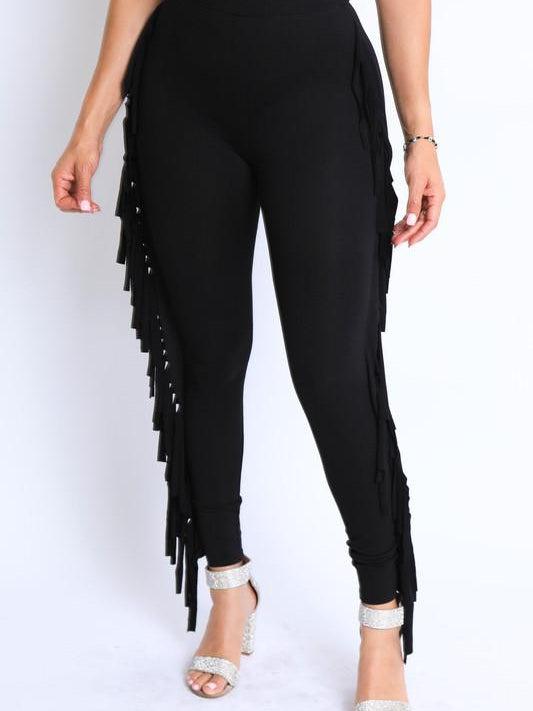 Fringe Leggings-Small-Black-Abundance Junky Stylish Clothing Boutique for Women