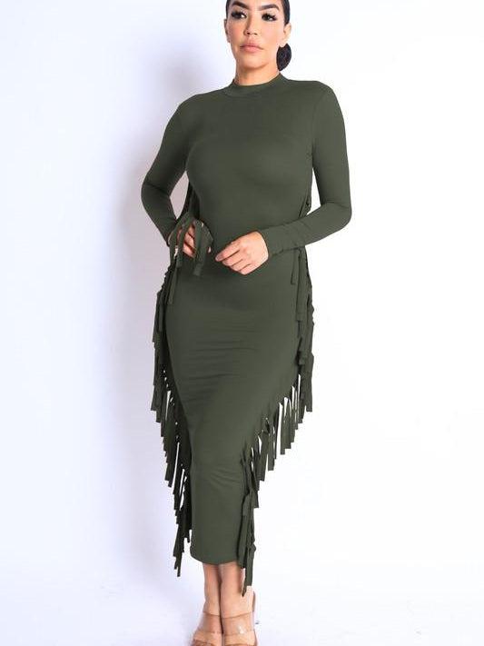Fringe Maxi Dress-Abundance Junky Stylish Clothing Boutique for Women