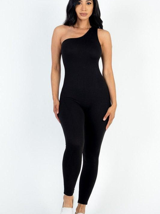 One Shoulder Jumpsuit Black-Small-Black-Abundance Junky Stylish Clothing Boutique for Women