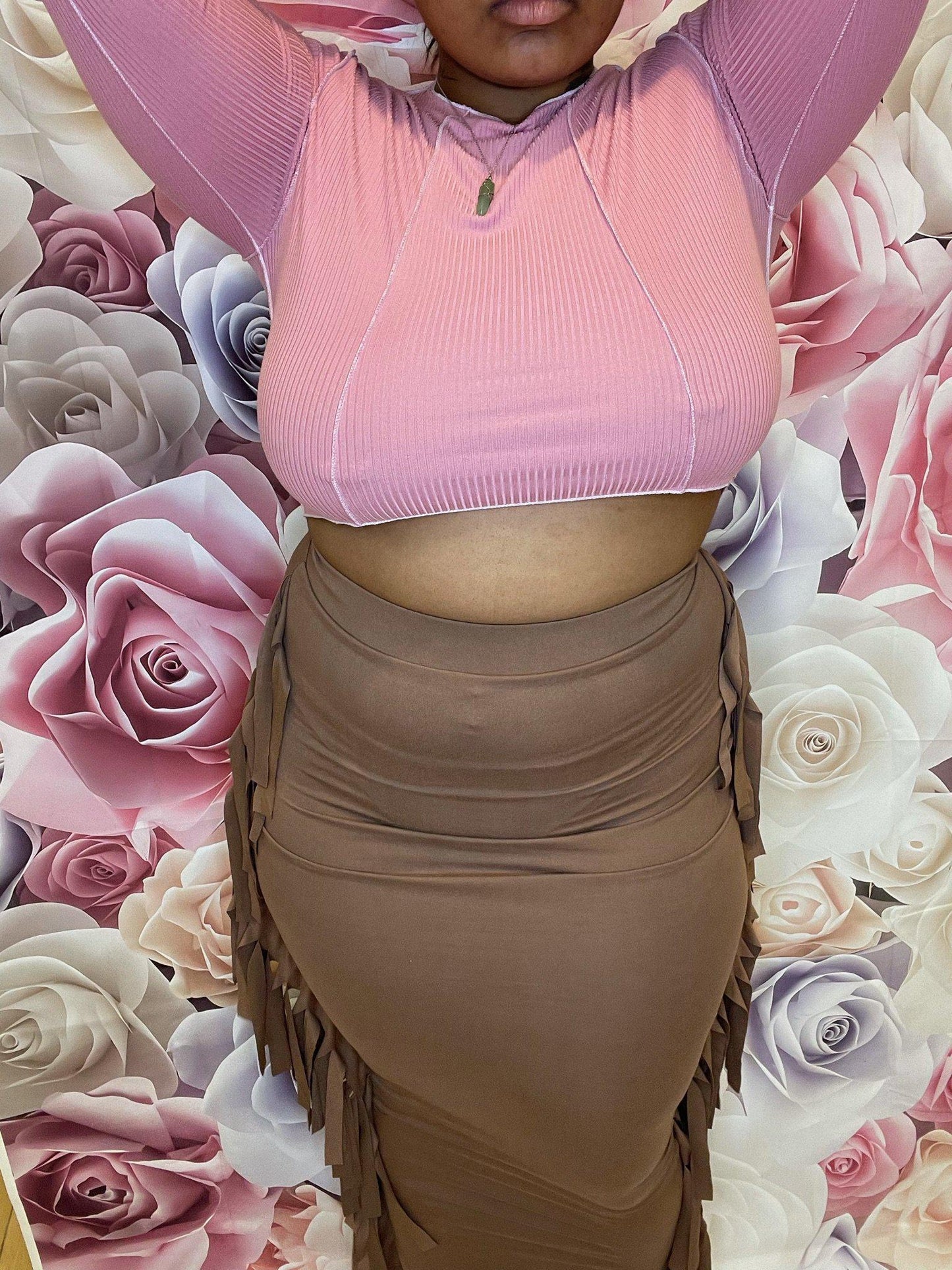 Ribbed Crop Top Pink-Small-Pink-Abundance Junky Stylish Clothing Boutique for Women