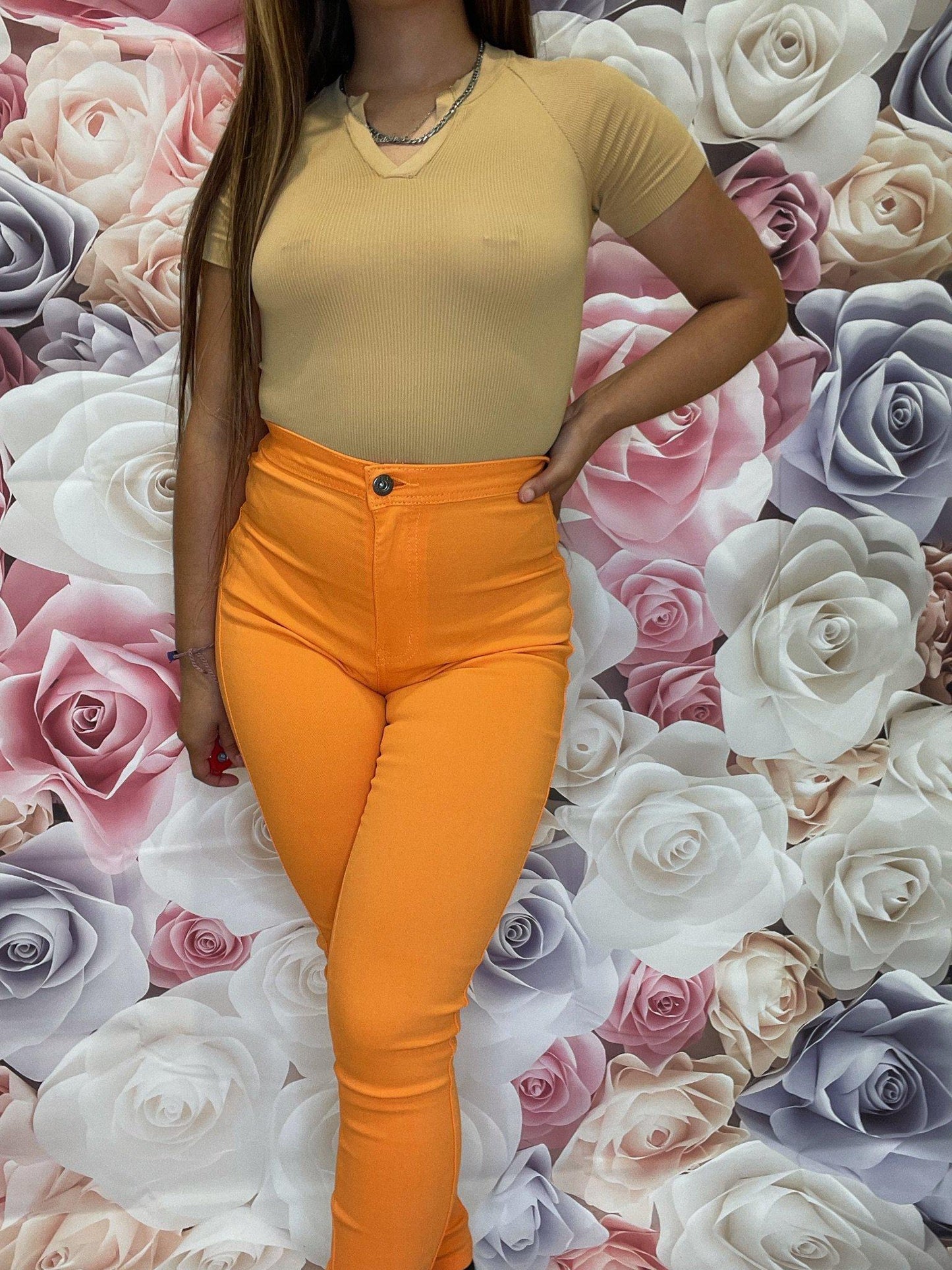 Super Stretch Jeans Orange-Abundance Junky Stylish Clothing Boutique for Women
